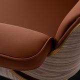 Close-up of Gabbiano Florencja brown synthetic leather upholstery