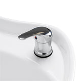 Professional white shampoo unit with contoured basin and armrests