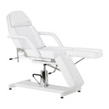 Sillon 210 white salon chair with split footrest and upholstery