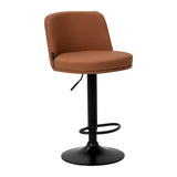 4RICO Modo brown salon bar stool with black round base