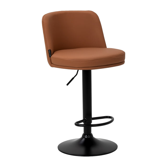 4RICO Modo brown salon bar stool with black round base