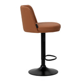 4RICO Modo brown synthetic leather bar stool side view