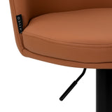 4RICO Modo brown salon stool with low contoured backrest