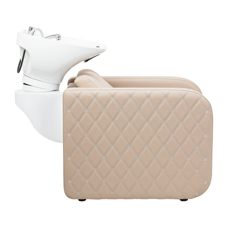 Gabbiano Sylvia Plus Electric Hairdressing Wash Unit With Massage – Beige · Side view