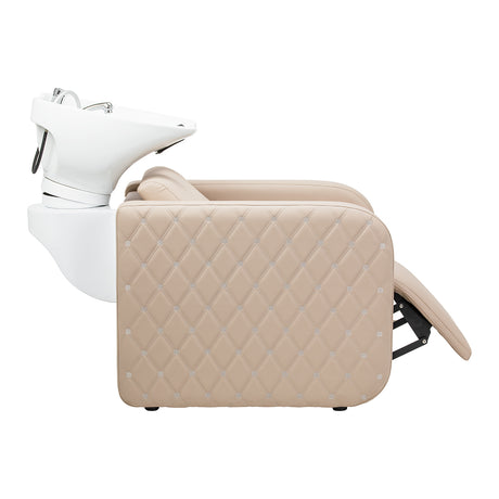 Gabbiano Sylvia Plus Electric Hairdressing Wash Unit With Massage – Beige · Footrest adjustment position