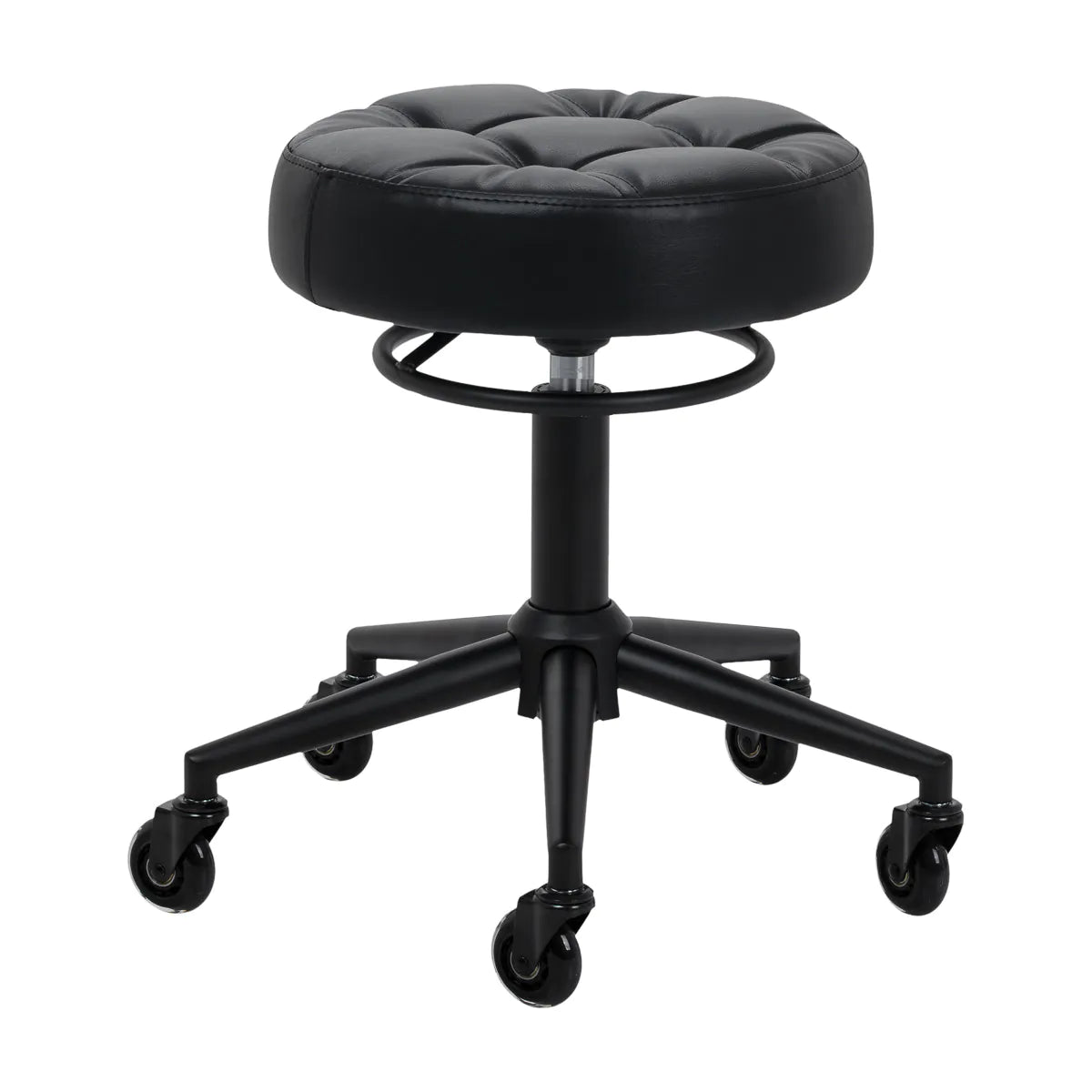 Gabbiano D054 black hairdressing stool with black five-star base