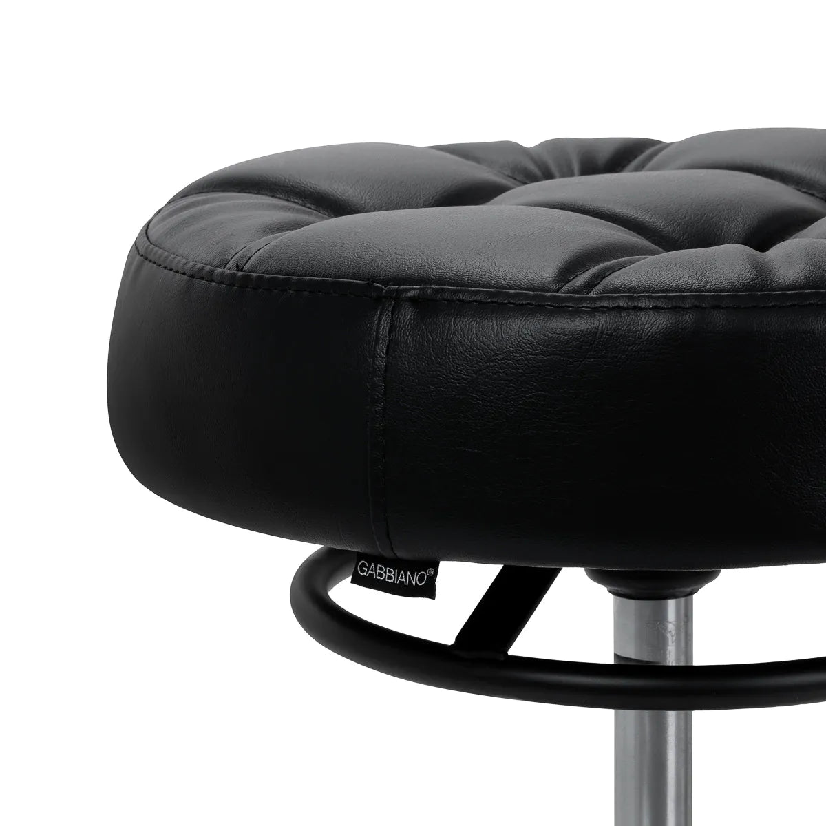 Gabbiano D054 professional salon stool with black synthetic leather seat