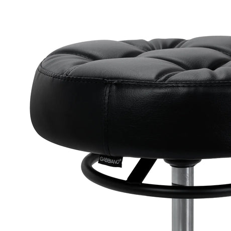 Gabbiano D054 professional salon stool with black synthetic leather seat