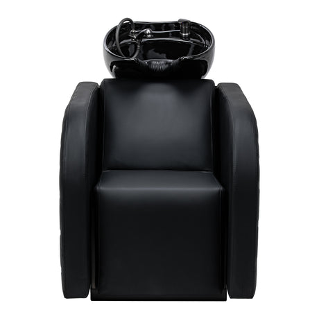 Gabbiano Ines Electric Hairdressing Wash Unit With Massage – Black · Front view