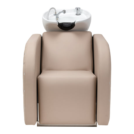 Gabbiano Ines Electric Hairdressing Wash Unit With Massage – Beige · Front view