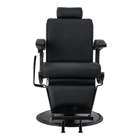 Gabbiano Continental Barber Chair With Massage – Black · Front view