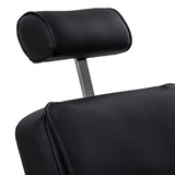 Gabbiano Continental Barber Chair With Massage – Black · Extended headrest