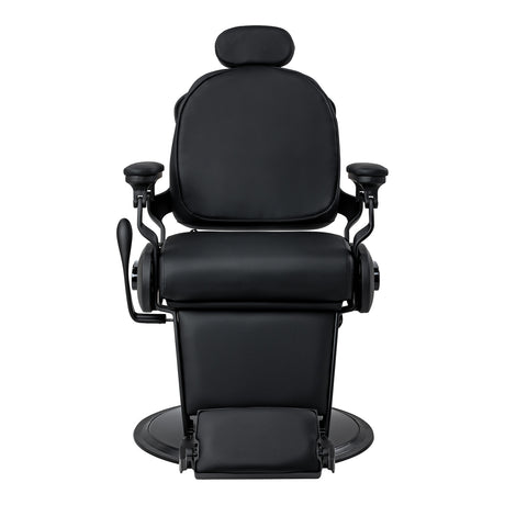 Gabbiano Francesco Barber Chair With Massage – Black, Black Base · Front view