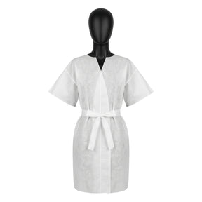 Disposable short sleeve bathrobe 10 pcs for salon and spa hygiene