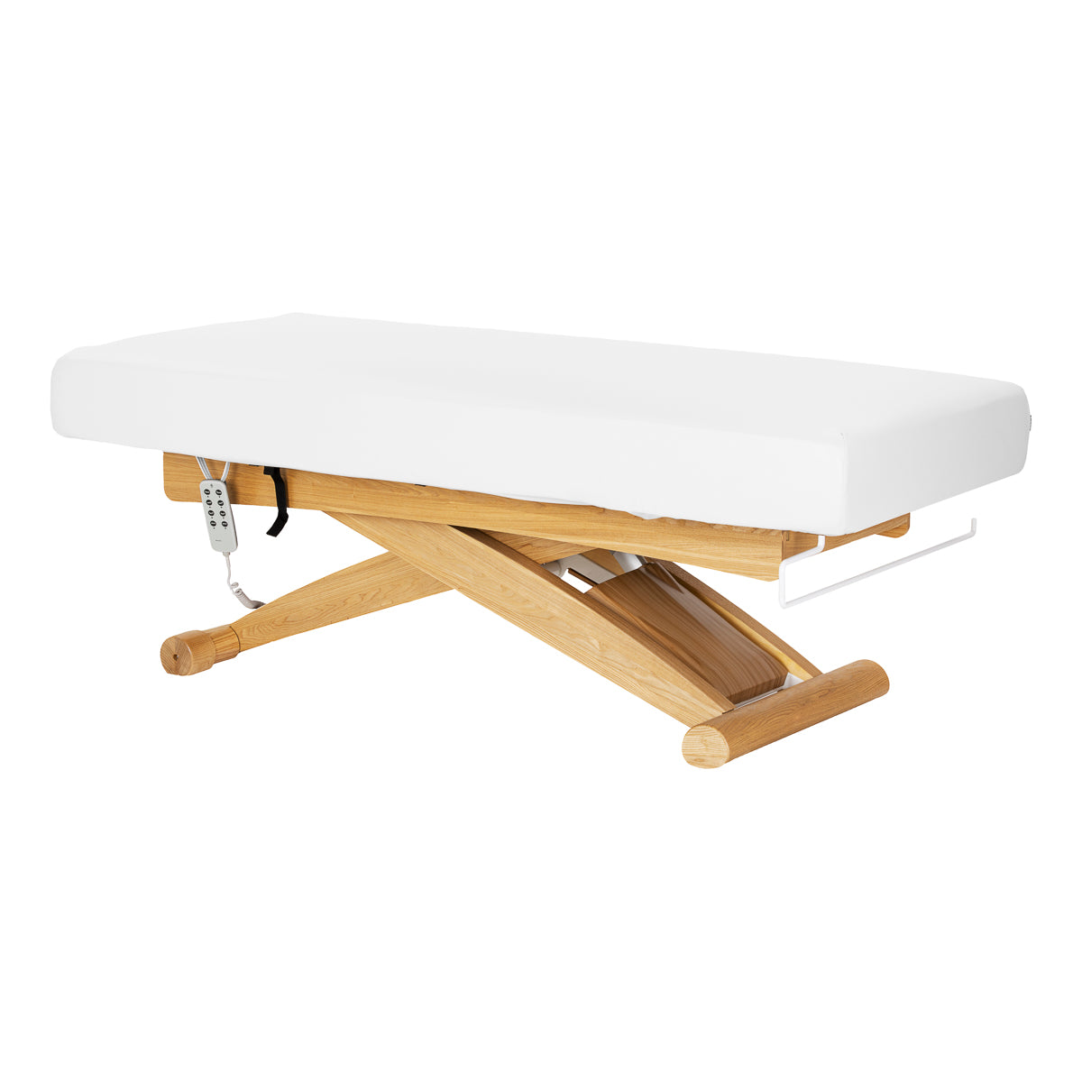 Sillon Siesta Electric SPA Lounger – White, Light Brown Base · Overall view