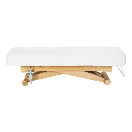 Sillon Siesta Electric SPA Lounger – White, Light Brown Base · Side view