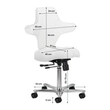 Azzurro Special 152 Salon Operator Chair – Snow-White · Dimension drawing