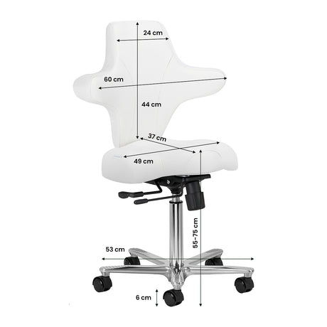 Azzurro Special 152 Salon Operator Chair – Snow-White · Dimension drawing