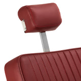 Gabbiano Visionerio+ Hydraulic Barber Chair – Red, Chrome Frame; headrest extended
