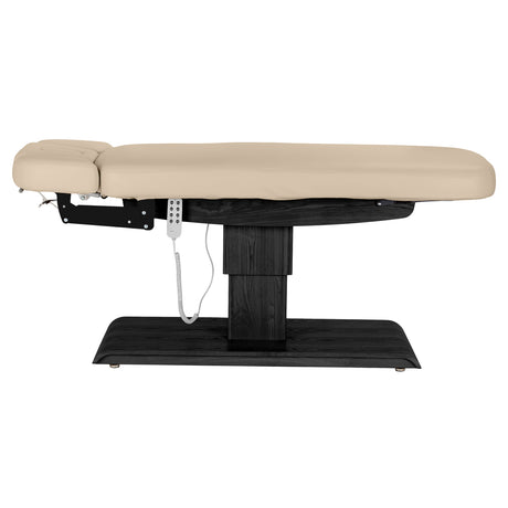 Sillon Relax Electric SPA Lounger – Beige, Black Base · Side view