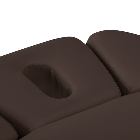 Sillon Relax Electric SPA Lounger – Dark Brown, Black Base · Face opening