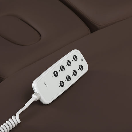 Sillon Relax Electric SPA Lounger – Dark Brown, Black Base · Remote control