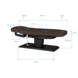 Sillon Relax Electric SPA Lounger – Dark Brown, Black Base · Dimension drawing