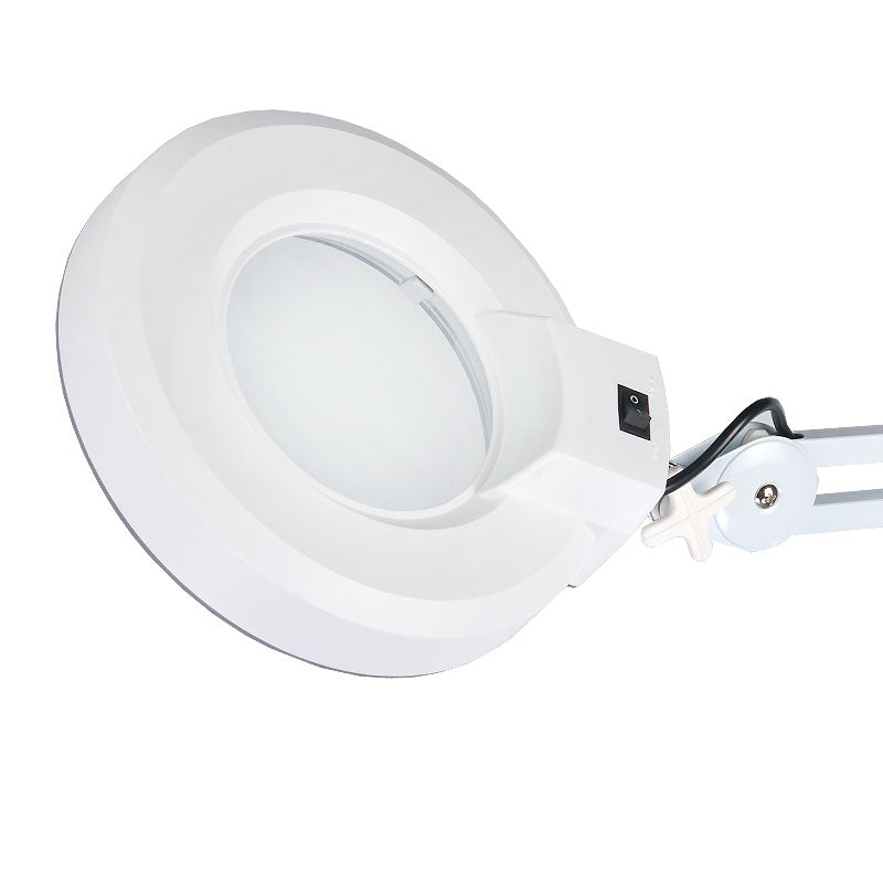 LED lamp on a stand with loupe for detailed beauty and skincare work, featuring adjustable brightness and flexible positioning.