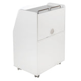 White Beauty System cosmetic cabinet BD-T601 with multiple compartments and sleek design, shown with open doors revealing storage space.