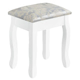 EMMA White Vanity Table with 3 Mirrors, 4 Drawers & Stool - BVShop