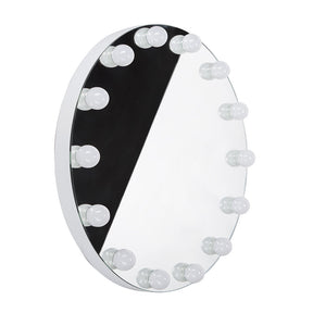 LED illuminated Hollywood oval mirror by Beauty System, 80cm wide, with bright LED lighting and sleek oval frame.
