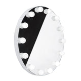 LED illuminated Hollywood oval mirror by Beauty System, 80cm wide, with built-in lighting and sleek oval design.