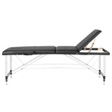 3-section black comfort massage table made of aluminum - BVShop