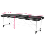 3-section black comfort massage table made of aluminum - BVShop