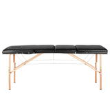 3-section black comfort massage table, wood comfort - BVShop