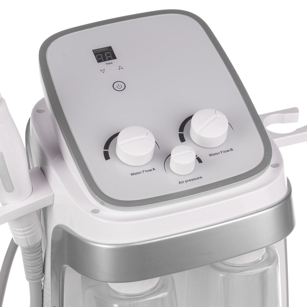 Beauty System AquaPeel Cleaning BR-20201 device used for facial skin cleansing and exfoliation, with a sleek design and digital display.