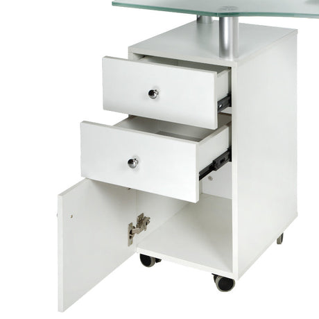 Manicure table with mounting hole BD-3453+O White - BVShop