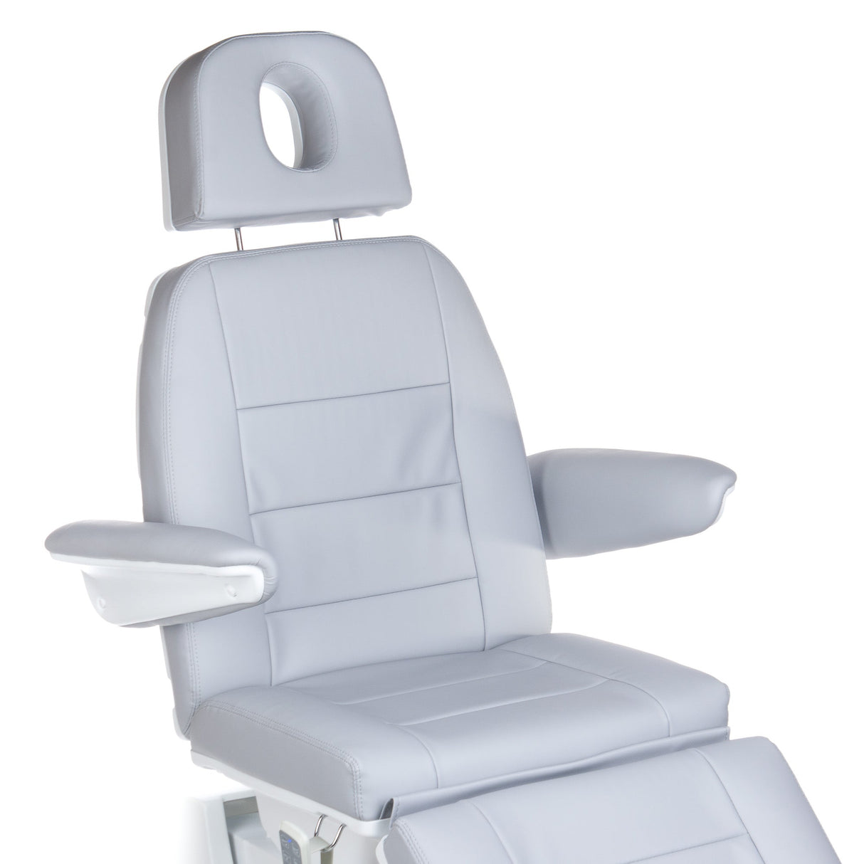Electric cosmetic chair Bologna BG-228 gray by Beauty System, featuring a padded seat, adjustable height, and ergonomic design.