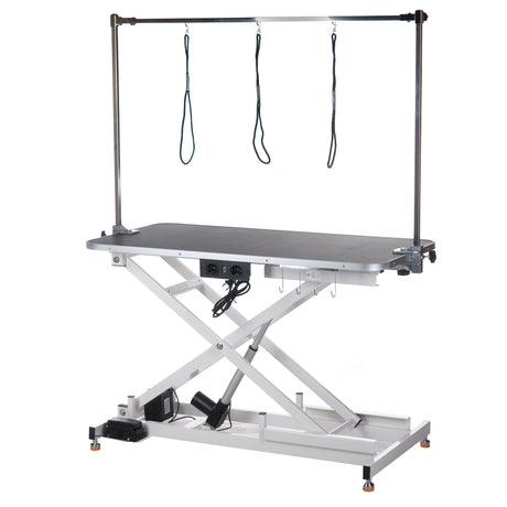 1-Stół groomerski elektryczny rozm XL BP-305 Biały-1