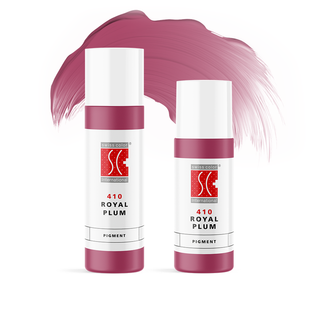 Swiss Color 410 Royal Plum PMU lip pigment in cool plum shade