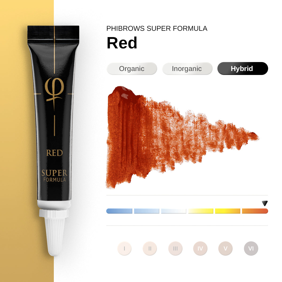 PhiBrows SUPER Red PMU & Microblading Pigment 5ml — shade and colour information