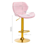 4Rico Bar Hocker QS-B15 velvet pink - BVShop