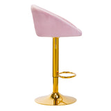 4Rico Bar Hocker QS-B16G pink velvet - BVShop