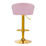 4Rico Bar Hocker QS-B16G pink velvet - BVShop