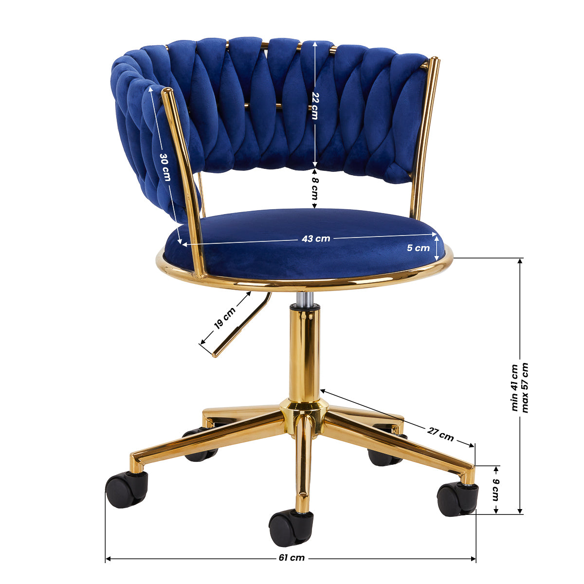4Rico swivel chair QS-GW01G navy blue - BVShop
