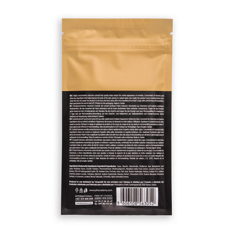 PhiAcademy Ultimate Skin Cocktail 3ml 5pcs — reverse of the five-ampoule Ultimate Skin Cocktail pouch
