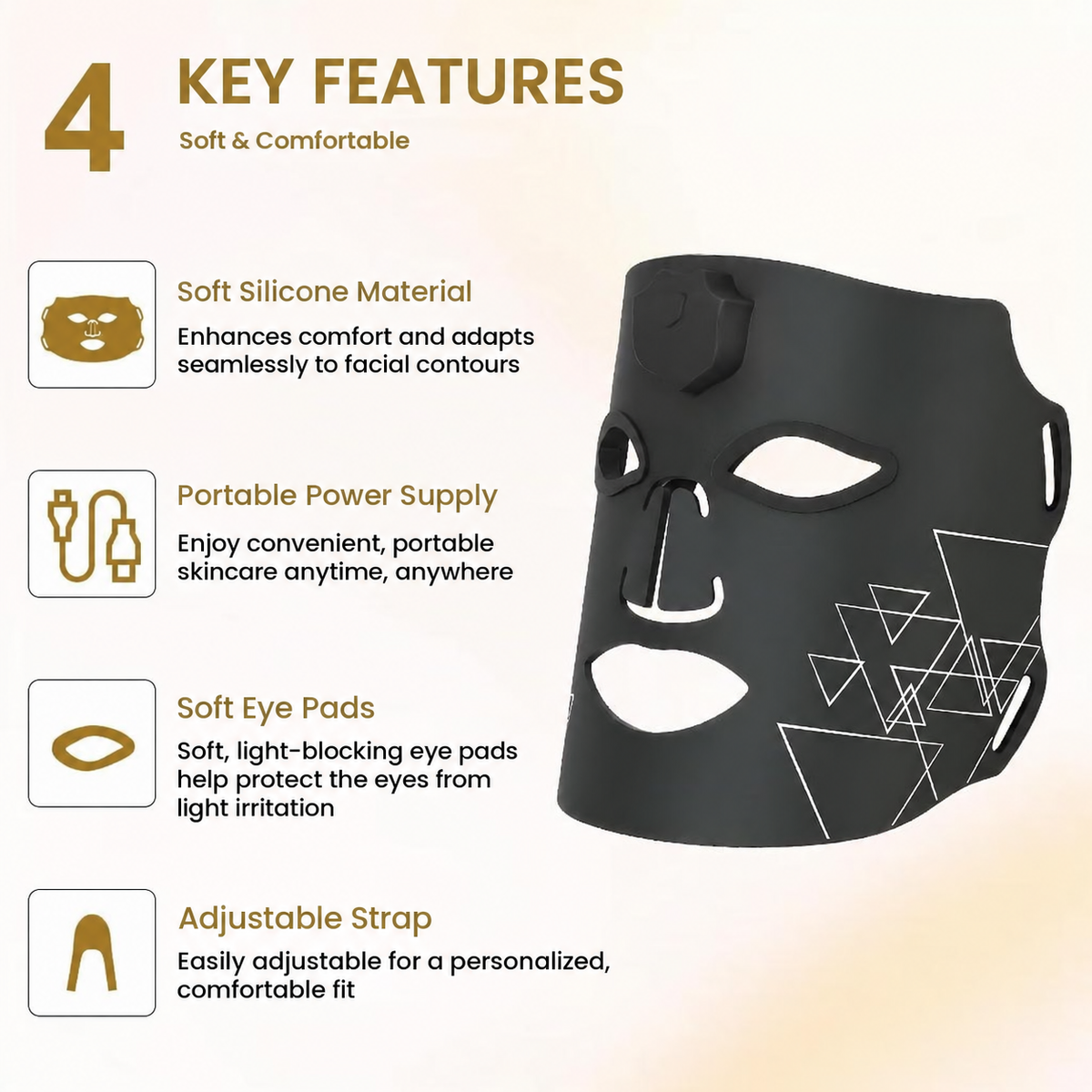 Vicloon reusable LED face mask with adjustable comfortable fit