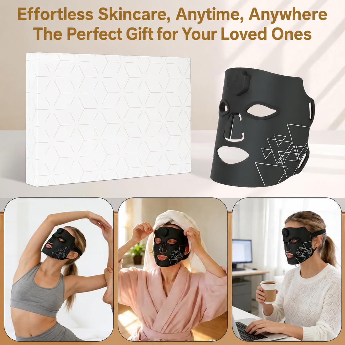 Vicloon hands-free LED face mask for regular facial skincare routines