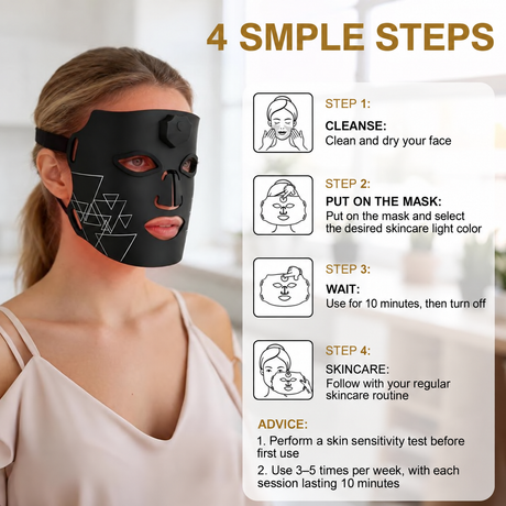 Vicloon LED face mask with 60 LEDs and seven selectable light modes