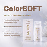 ELAN ColorSOFT eyebrow tint diluter gel mixing guide for brow artists